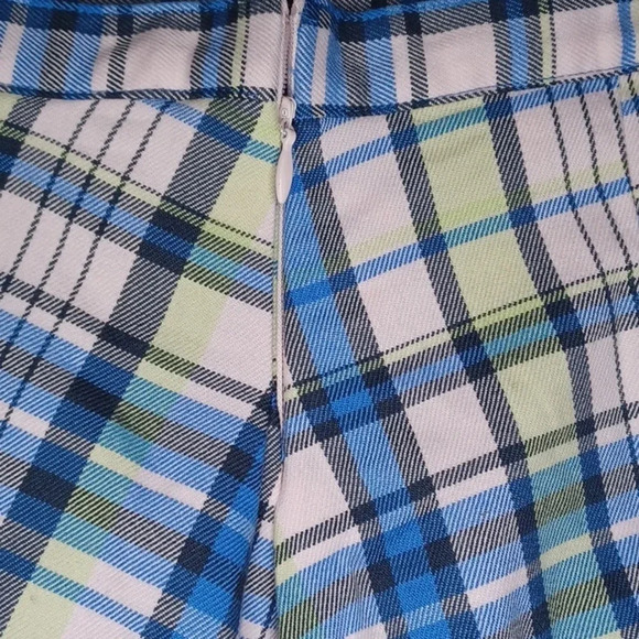 SO Plaid blue and white mini pleated skater skirt - Picture 4 of 5